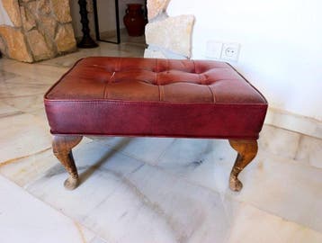 Repose-pieds - Cuero, Madera - Chesterfield