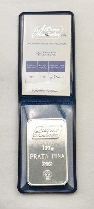100 gram - Zilver .999 - Albino Moutinho - Verzegeld en met