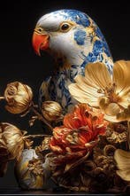Yamila - El Jardín Dorado: Un Estudio Kintsugi de Loros