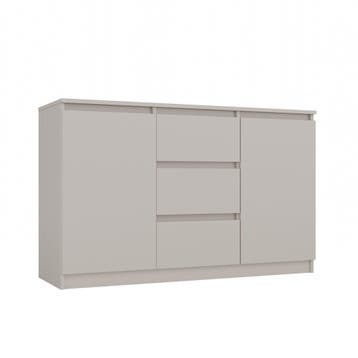 Dressoir - 120 cm 3 lades  creme creme (Dressoirs), Verzenden