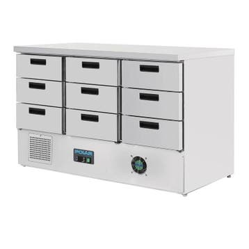 Polar G-serie koelwerkbank met 9 lades 368L, Verzenden