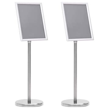 vidaXL Posterstands 2 st Zilver 32.7 x 24 x 108 cm Aluminium, Verzenden