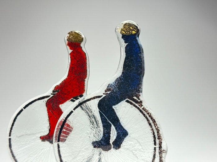 Studio Habrat - Beeldje - Old Bicycle (2) - fusie, Antiek en Kunst, Antiek | Glaswerk en Kristal