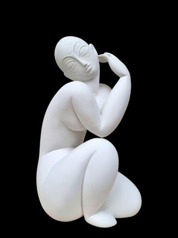 Figurine - Nu Assis - Résine