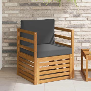 vidaXL Buiten bank set Massief Acacia Hout en Polyester, Verzenden, Nieuw