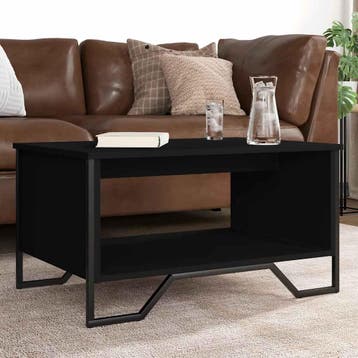 vidaXL Salontafel 75x51x40 cm bewerkt hout zwart, Verzenden, Nieuw