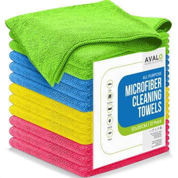 Avalo Microvezeldoekjes - 12 Stuks 30 x 30 cm - Wasbaar, Huis en Inrichting, Schoonmaakartikelen, Verzenden