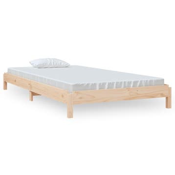 Massief grenen bed | Retour deal, sla je slag, Huis en Inrichting, Slaapkamer | Bedden, 100 cm, Verzenden, Zo goed als nieuw, 200 cm