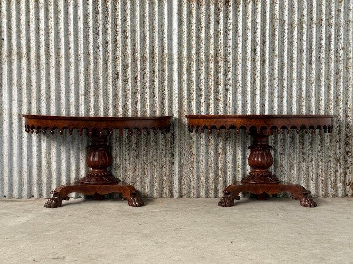 Wandtafel (2) - Console tafel, demi lune, wandtafel, halve, Antiek en Kunst, Antiek | Meubels | Stoelen en Sofa's