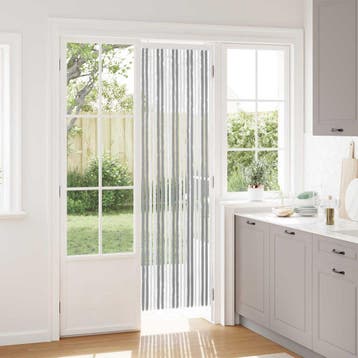 vidaXL Insecten Gordijn Chenille Grijs en wit 56 x 200 cm, Verzenden, Nieuw