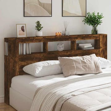 vidaXL Hoofdeinde met LED 200x18,5x103,5 cm bewerkt hout, Verzenden, Nieuw