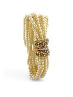 Armband - 18 karaat Antiek 18k geelgoud multistreng parel-, Nieuw