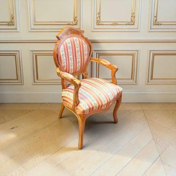 Fauteuil - Louis XVI - Bois, Textile, Antiquités & Art