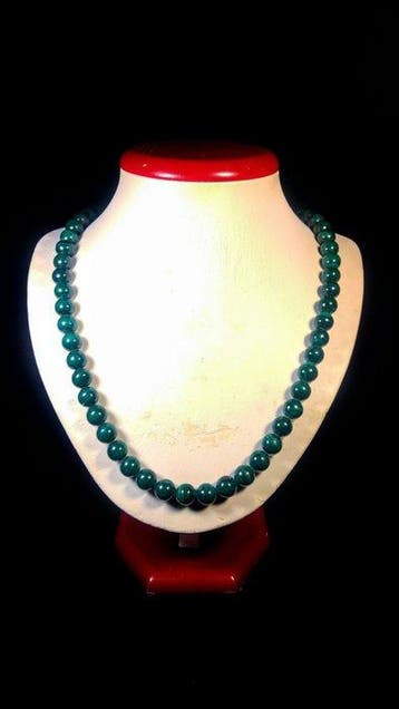 Malachite Collier - Brin - Hauteur : 54 cm - Largeur : 1 cm-