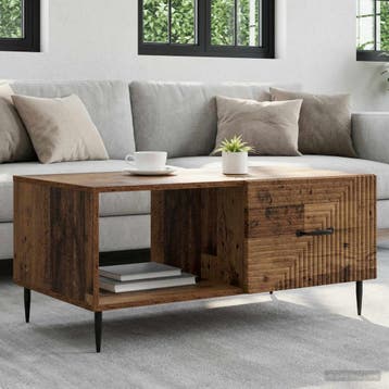 vidaXL Salontafel Oud hout 90 x 50 x 40 cm Bewerkt hout, Verzenden, Nieuw