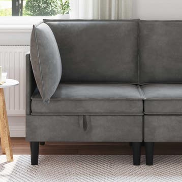 vidaXL Sofa met opslag Donkergrijs Fluweel, Verzenden