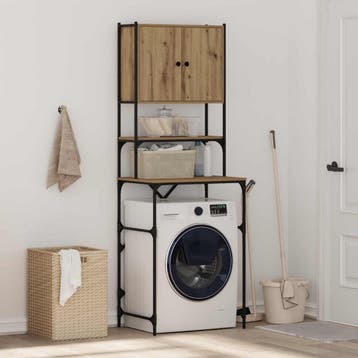 vidaXL Wasmachinekast Artisanaal eiken 68 x 48,5 x 194 cm, Verzenden, Nieuw