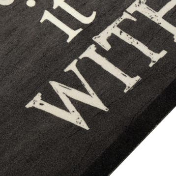 vidaXL Keukenmat wasbaar kopjeprint 60x180 cm fluweel zwart, Verzenden, Nieuw