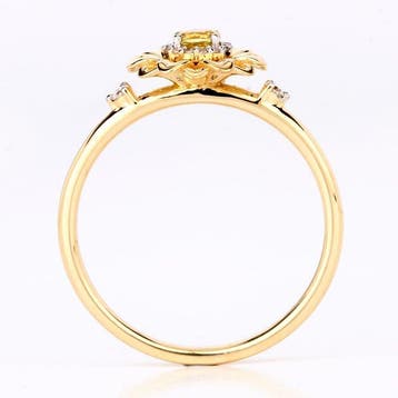 Zonder minimumprijs - Ring - 14 karaat Geel goud - 0.18ct.