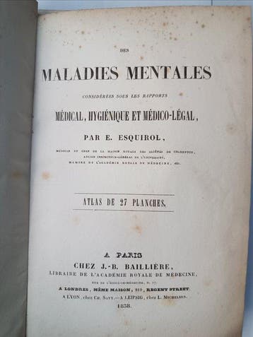 E. Esquirol - Maladies mentales considérées sous les