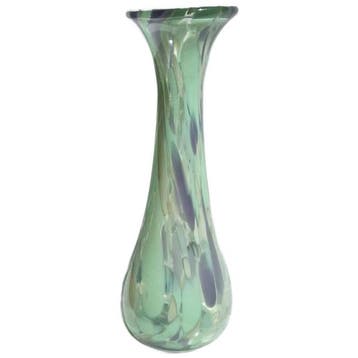 Dodo Vintage Vintage Art Glass Vase In Hellgrün, Violett &, Huis en Inrichting, Verzenden, Gebruikt, Groen, Glas
