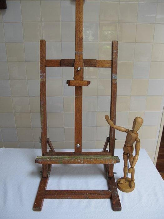 Chevalet (2)- Mannequin d’atelier en bois d’origine avec des, Antiek en Kunst, Curiosa en Brocante