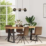vidaXL Eetkamerstoelen 4 st kunstsuède bruin, Verzenden, Nieuw