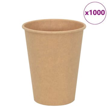 vidaXL Papieren koffiekopjes 1000 st 12oz 300 ml bruin, Verzenden