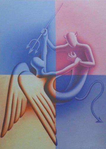 Mark Kostabi (1960) - Angel and Devil