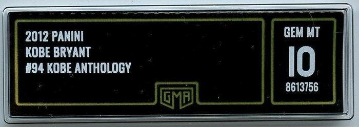 Panini - 2012 - Anthology - GMA 10 - Gem Mint - Kobe Bryant, Collections, Autocollants