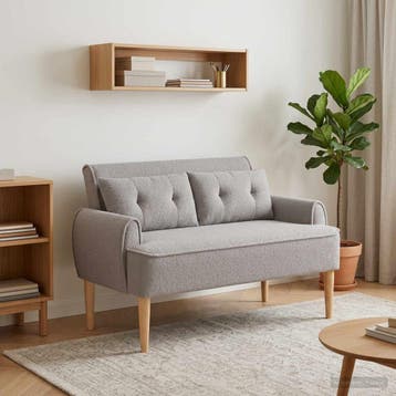 vidaXL Lovingseat met knoopge tuft Lichtgrijs 117 x 67 x 77, Verzenden