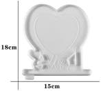 Siliconenmal fotolijstje love met hartje epoxy resin 16 cm