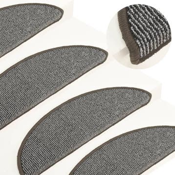 vidaXL Trapmatten 15 st 56x17x3 cm Grijs Halfrond, Verzenden, Nieuw