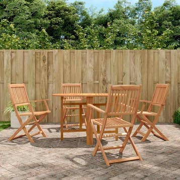 vidaXL 5-delige Tuinset inklapbaar massief acaciahout, Verzenden, Nieuw, Tuinset