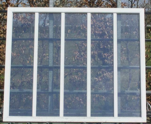 pvc raam , chassis 193 x 160 wit / kwartsgrijs, Bricolage & Construction, Châssis & Portes coulissantes, Enlèvement ou Envoi