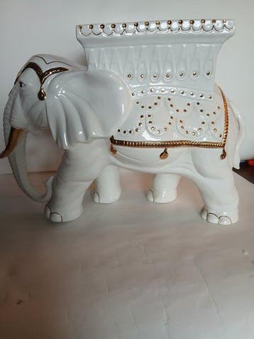 Table dappoint - Céramique - Éléphant blanc italien