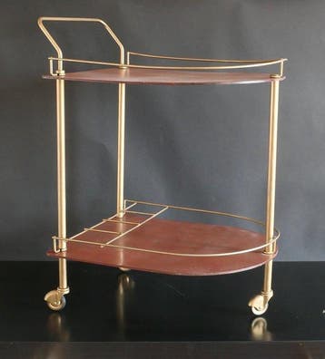 Chariot de service - Bois plaqué et métal - Desserte de bar