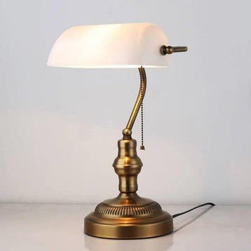 Bureaulamp - bankier , ministerie - Metaal, Glas - lamp