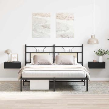 vidaXL Nachtkastje zwevend 40x30x15 cm bewerkt hout zwart, Huis en Inrichting, Slaapkamer | Nachtkastjes, Verzenden, Nieuw