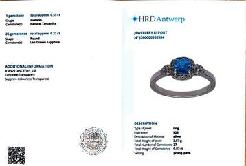 Sans prix de réserve - Bague Argent - 0.61ct. tw. Tanzanite