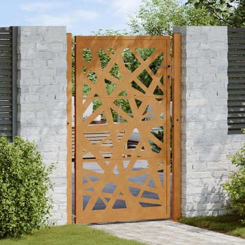 vidaXL Poort met lichtontwerp 100x150 cm weervast staal, Tuin en Terras, Verzenden, Nieuw