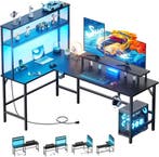 Gaming bureau - Gaming desk - Hoekbureau - 150x50 cm - Zwart, Verzenden, Nieuw