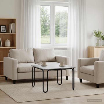 vidaXL Salontafel Grijs Sonoma 100 x 100 x 45 cm Bewerkt, Verzenden, Nieuw