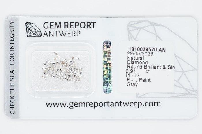 Sans prix de réserve - 92 pcs Diamant (Naturelle) - 0.91 ct, Bijoux, Sacs & Beauté, Pierres précieuses