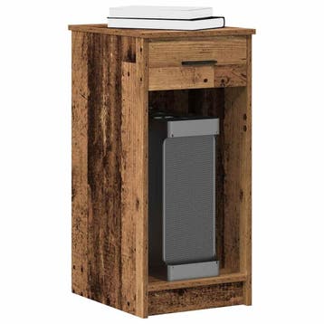 vidaXL Computertorenstandaard met lade 35x45x77 cm oud, Verzenden