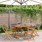 vidaXL 5-delige Tuinset massief hout en stof, Verzenden, Nieuw, Tuinset