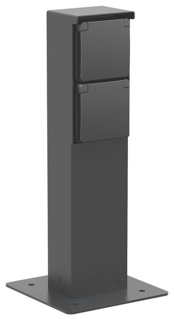 Niko Hydro Buiten Dubbele Stopcontact Tuinpost IP55 Zwart, Verzenden, Nieuw