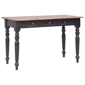 vidaXL Bureau met 3 lades 117x57x75 cm massief mahoniehout, Verzenden