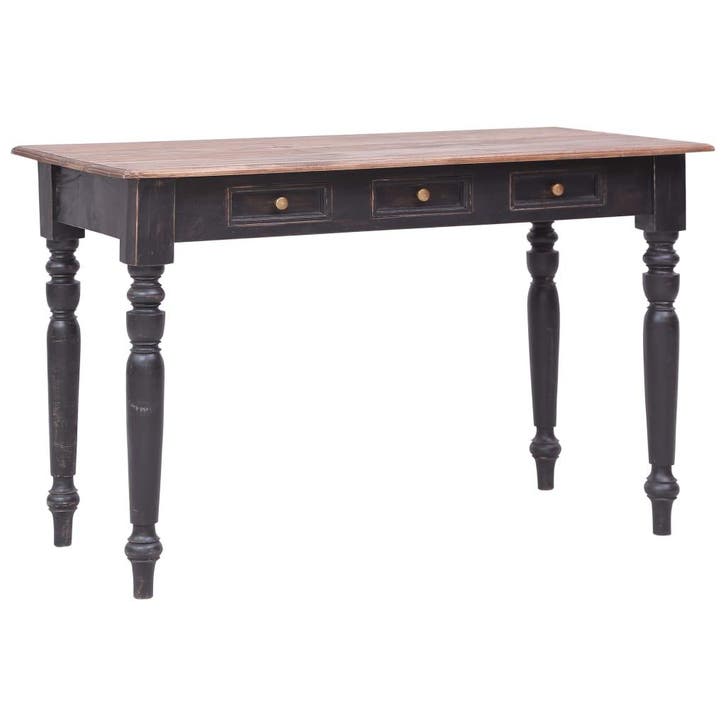 vidaXL Bureau met 3 lades 117x57x75 cm massief mahoniehout, Huis en Inrichting, Bureaus, Nieuw, Verzenden