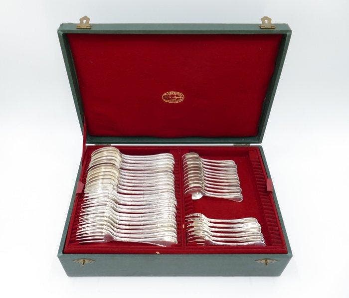 Christofle - Rubans - Bestekset voor 12 personen (71) -, Antiquités & Art, Antiquités | Meubles | Tables